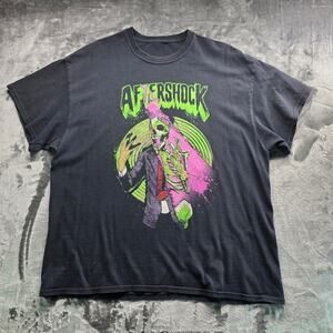 Aftershock Mens Graphic Band T Shirt Black California 2022 Tour Tee XL